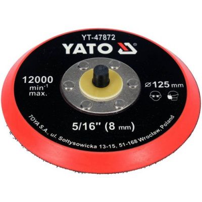 Насадка резиновая шлифовальная 125 мм 5/16", 8 мм с липучкой Yato YT-47872