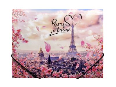 Папка на резинках "Take me to Paris", пластик, 15 мм