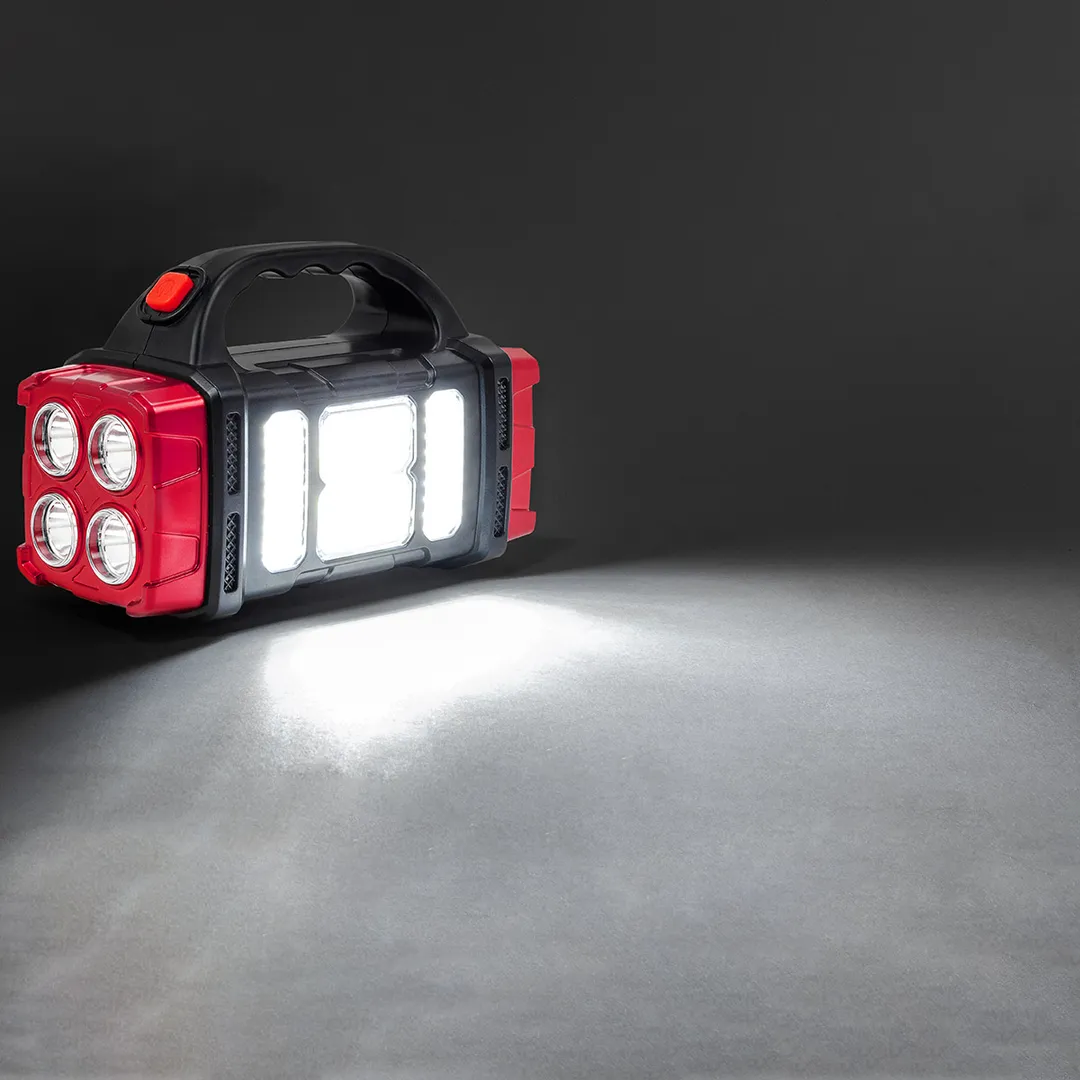 Фонарь ручной аккумуляторный с функцией повербанка и солнечной панелью (4 реж. работы, аккум. 1500мАч, 300Лм, время работы 2-3ч, время зар. 4-5ч) Forsage F-EL1106S