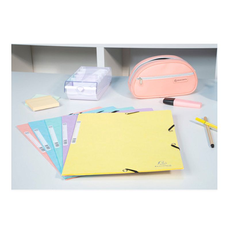 Папка на резинках "Aquarel", А4, 15 мм, картон, зеленый