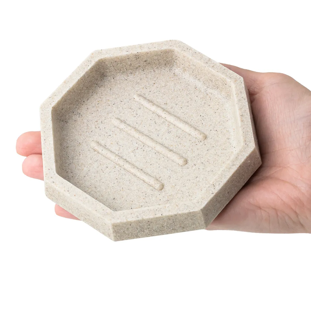 Набор для ванной комнаты 4 пр., мыльница, дозатор для мыла, подставка для зубных щеток, подставка для косметических аксессуаров La and Te beaute LT-BS-8