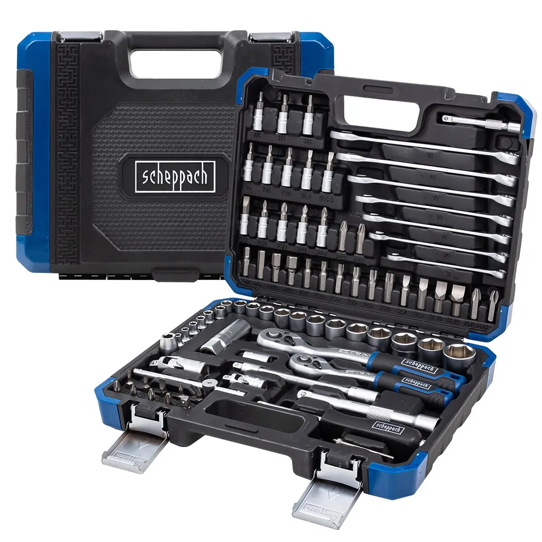 Набор инструментов 1/4''&3/8'', 82 пр. 6-гр Scheppach Sch-4821-5DS