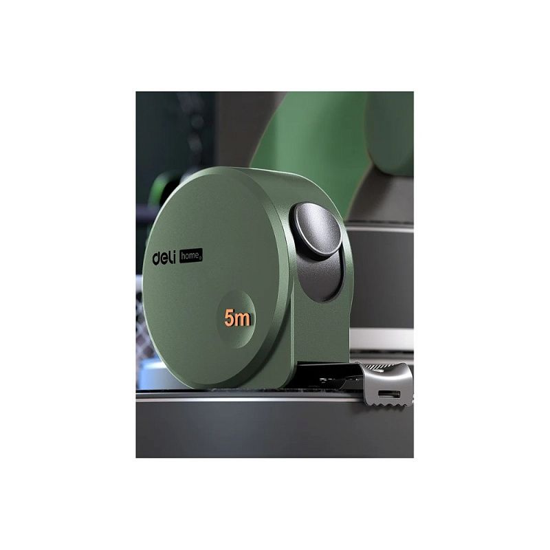 Рулетка Deli HS HT8519L, 5 м х 19 мм, Soft Touch, зеленый