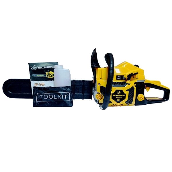Пила цепная бензиновая SCORPION, 2200 Вт/3,2 л.с., 52 см. куб., шина 450 мм/18", цепь 0,325-1,5-72