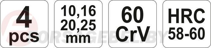 Набор стамесок 10, 16, 20, 25 мм. деревянная ручка Yato YT-6260