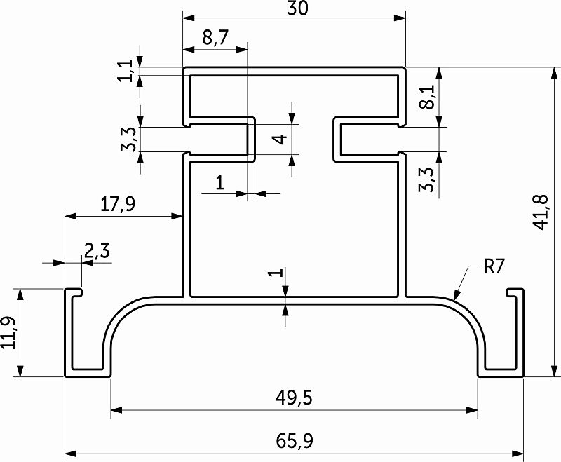 Профиль алюм. GOLA-18 вертикальный средний 5,4 м черный AKS 110626