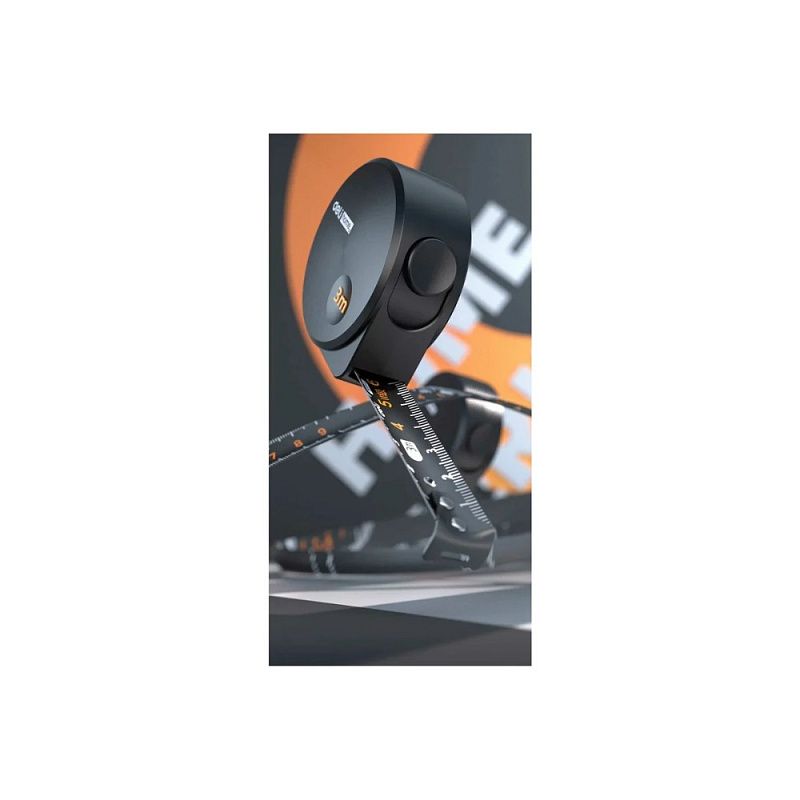Рулетка Deli HS EHT8316, 3 м х 16 мм, Soft Touch, черный
