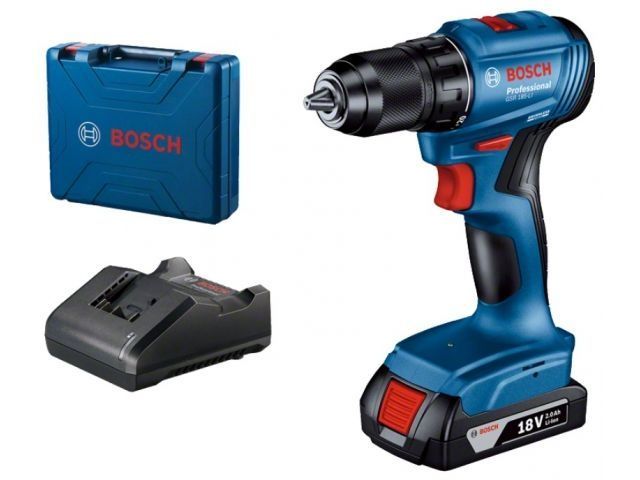 Аккум. дрель-шуруповерт GSR 185-LI в чем., 18.0 В, 1 акк., 2.0 А/ч Li-Ion, 2 скор., 50 Нм, шурупы до 10 мм Bosch 06019K3001