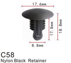 Клипса для крепления внутренней обшивки а/м универсальная пластиковая, 100 шт Forsage C0058(universal)