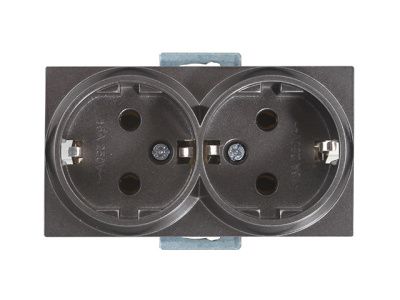 Розетка 2-ая, скрытая с/з, дымчатая RITA Mutlusan 2200 202 0295