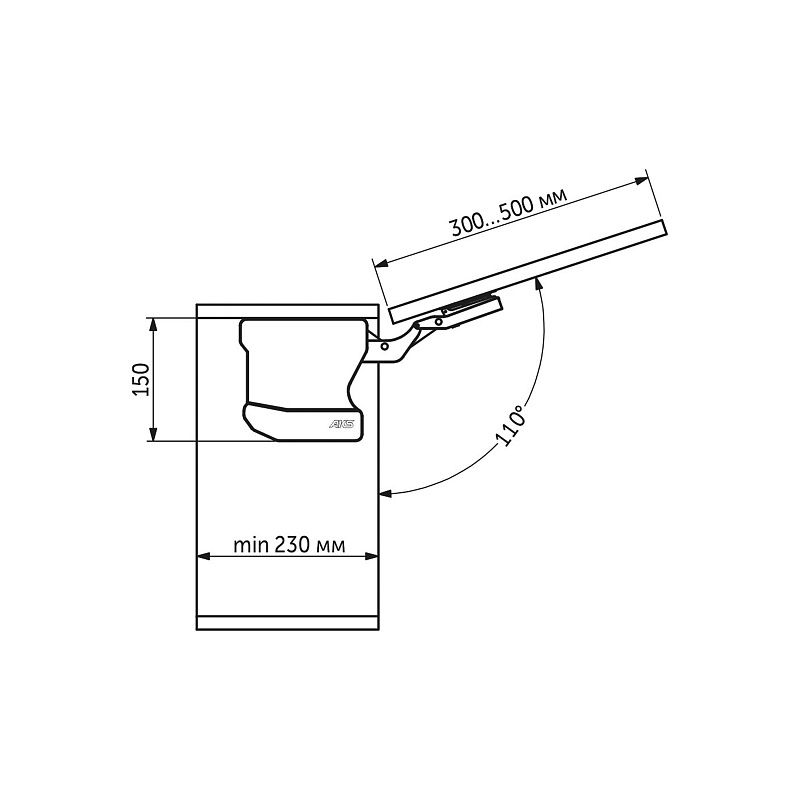 Подъемный механизм верхний M HELIOS AKS PLUS 73088