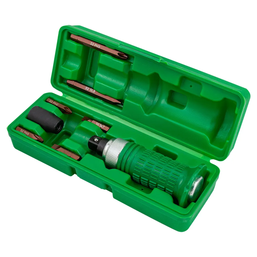 Отвертка ударная с набором бит и адаптером 8 пр RockForce RF-5064S