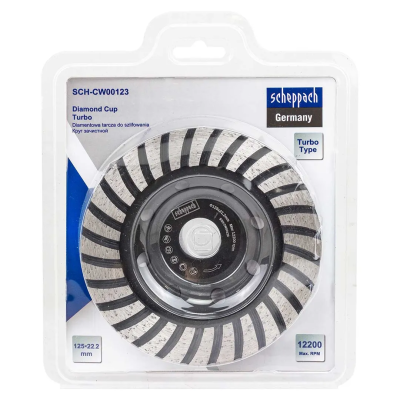 Алмазная зачистная чашка 125х22,2 мм Scheppach Sch-CW00123