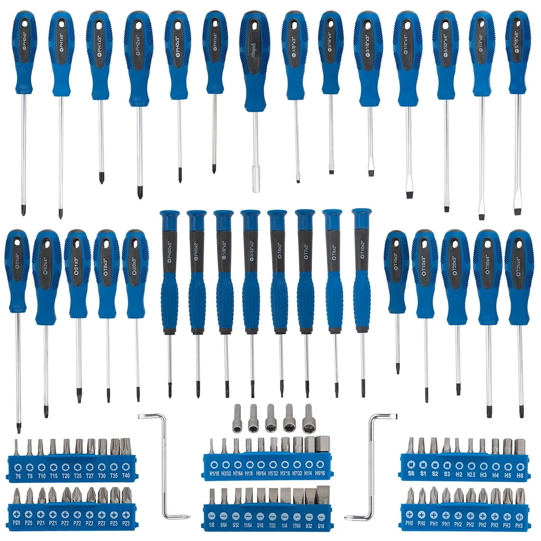 Набор отверток PH, PZ,,SL, Totx, Hex, Square, и бит 100 пр 1/4'' Scheppach Sch-10100