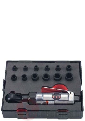 Пневмотрещотка 1/4'' 40,5 Нм, 240 об.мин. с набором ударных головок 13 пр. Force K2139-2