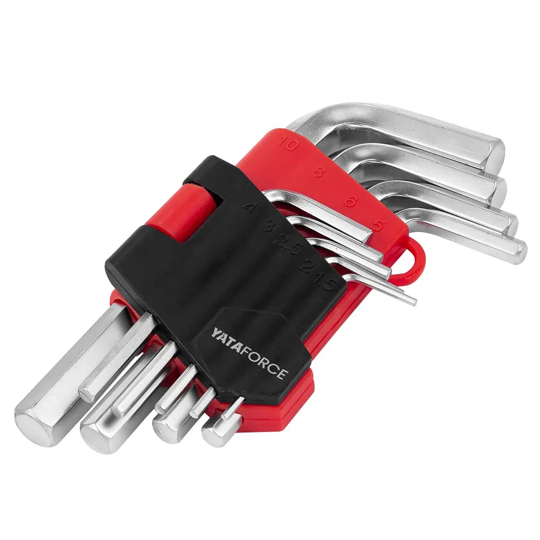 Набор Г-образных ключей HEX (6-гр) 10 пр. 1.5-6, 8, 10 мм YATAFORCE YF-5102