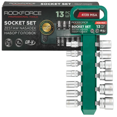Набор головок 10-32 мм 1/2'' 6-гр 13 пр RockForce RF-4139 MSA