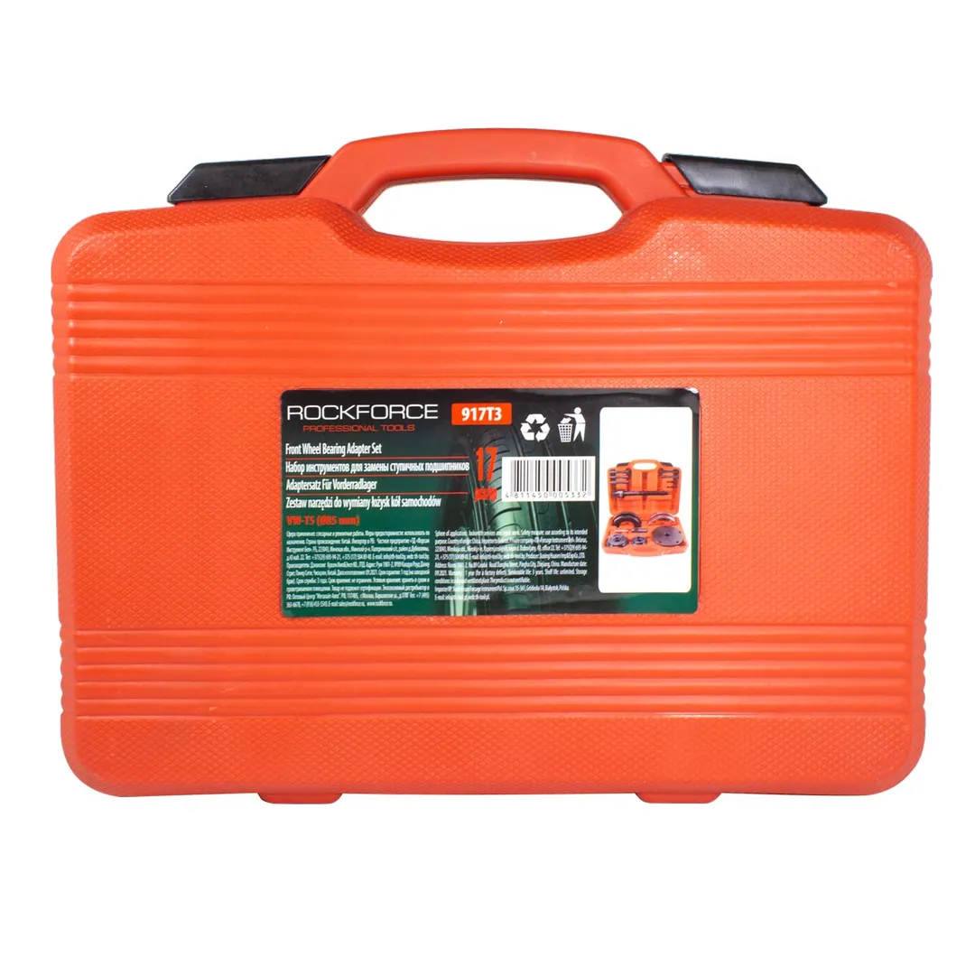 Съемник ступичных подшипников в комплекте с оправками VW Transporter T5, Touareg, Multivan 85 мм RockForce RF-917T3