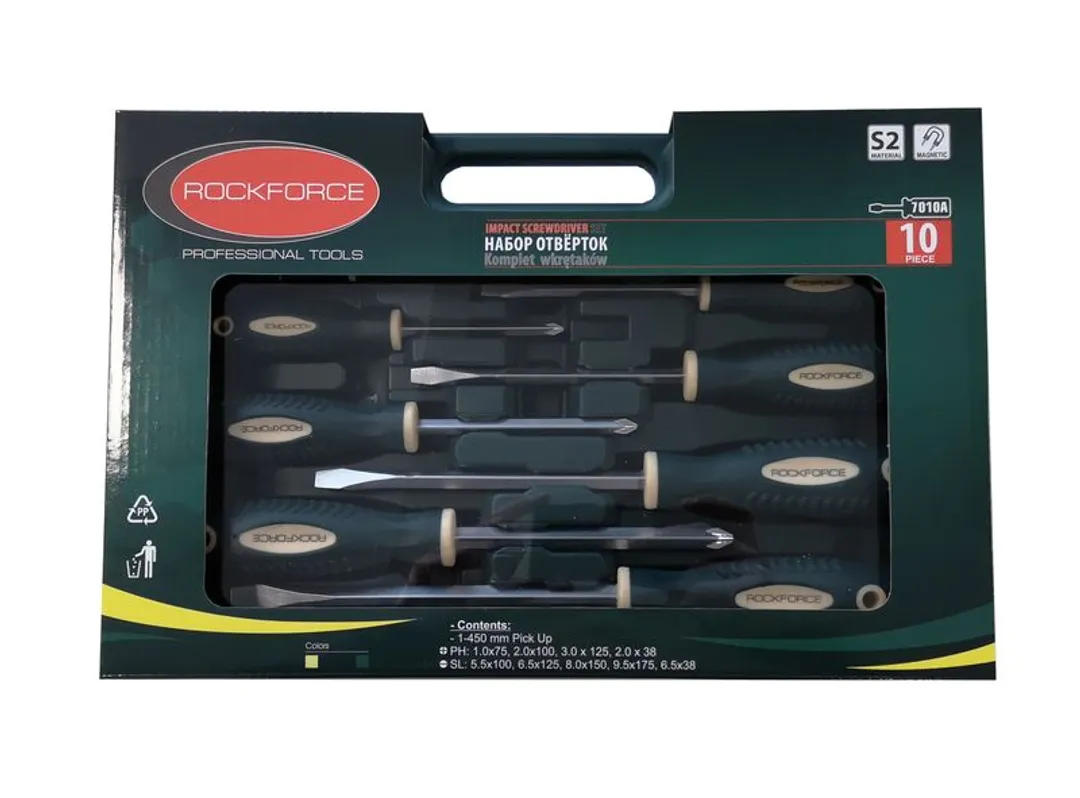 Набор отверток магнитных ''Profi'' 10 пр. RockForce RF-7010A