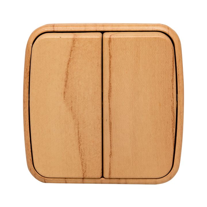 Выключатель 2-клавишный ОП Минск 10А светлое дерево EKF EGV10-023-30