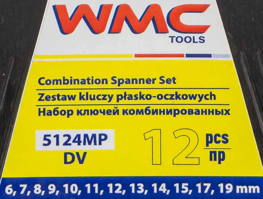 Набор ключей комбинированных 6-15, 17, 19 мм 12 пр WMC TOOLS WMC-5124MP DV
