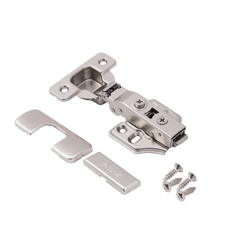 Петля накладная с доводчиком 45мм h0 clip-on, саморезы, заглушки, д/фасадов до 28мм, упак 2 шт., PRIME by AKS 112604