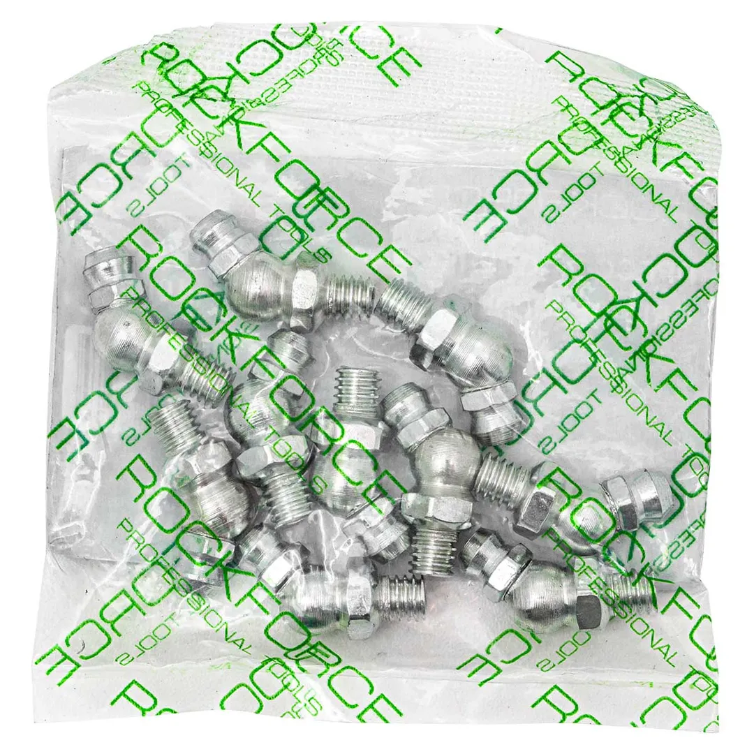Пресс-масленка 6 мм угловая 45°, комплект 10 шт. RockForce RF-GN-01-45-6MM