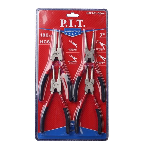 Набор съёмников стопорных колец ADVANCE HSET01-0004,180 мм, 4 шт, разжимная пружина PIT HSET01-0004