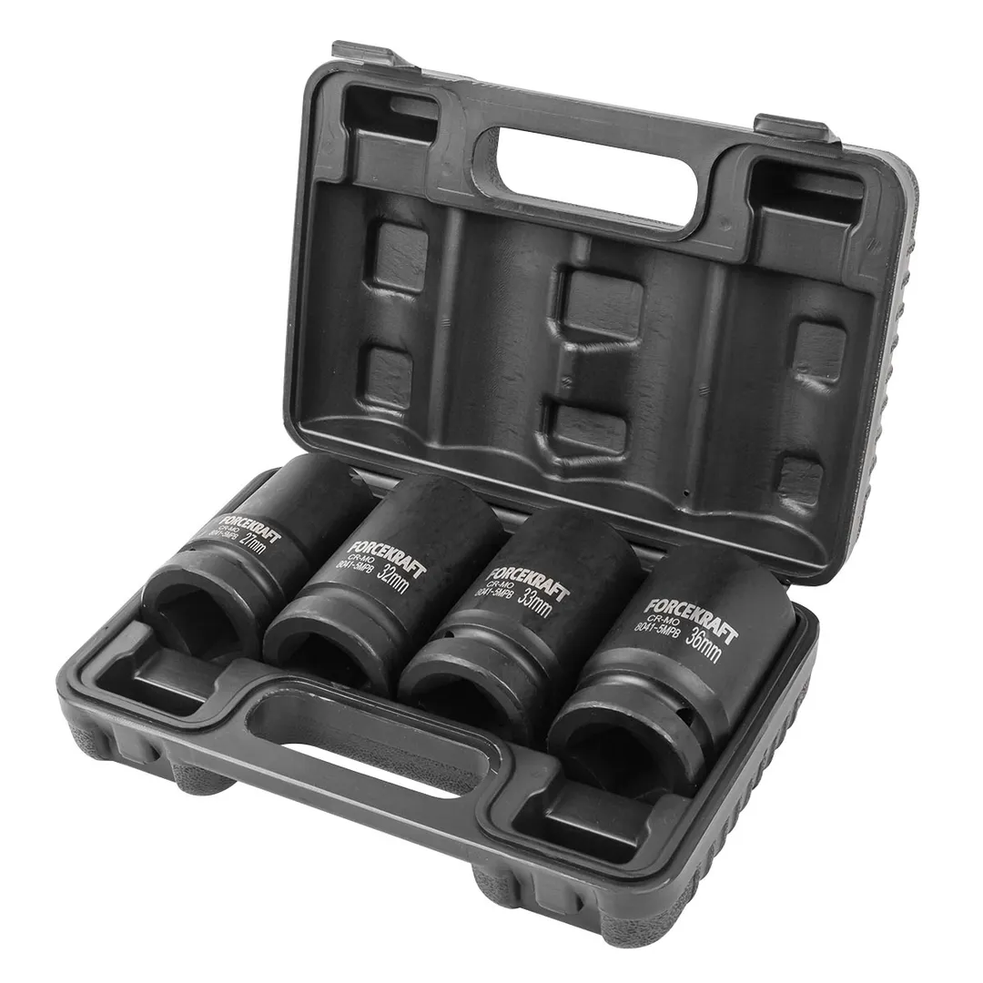 Набор головок ударных глубоких 4 пр., 1'' 6-гр 27- 36 мм ForceKraft FK-8041-5MPB