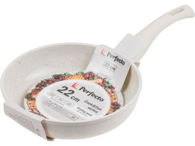 Сковорода ф 22х5.3 см, алюм., антиприг. покр., серия Cook&Fun, бежевая, PERFECTO LINEA 55-220101