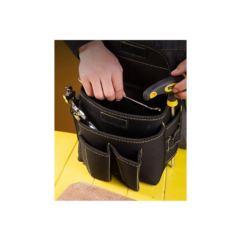 Сумка для инструментов поясная Deli YS EDL-P4, 220х140х200 мм, ткань Oxford, черный