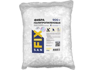 Фибра, армирующая добавка в бетоны и строительные растворы полипропиленовая 900 гр SANFIX 44005