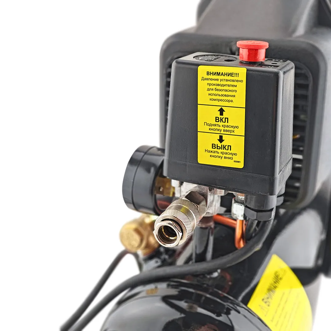 Компрессор поршневой масляный с прямым приводом, 220В, 1.1кВт, 2850 об/мин, ресивер 9 л,8бар, 155л/м, 93дБ RockForce RF-9L