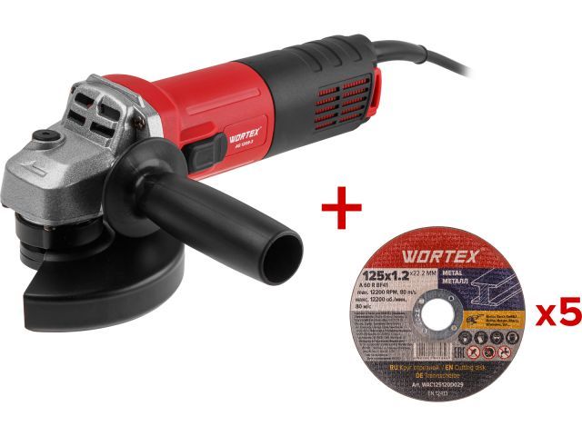 Одноручная углошлифмашина AG 1209-3 в кор. WORTEX 0329155