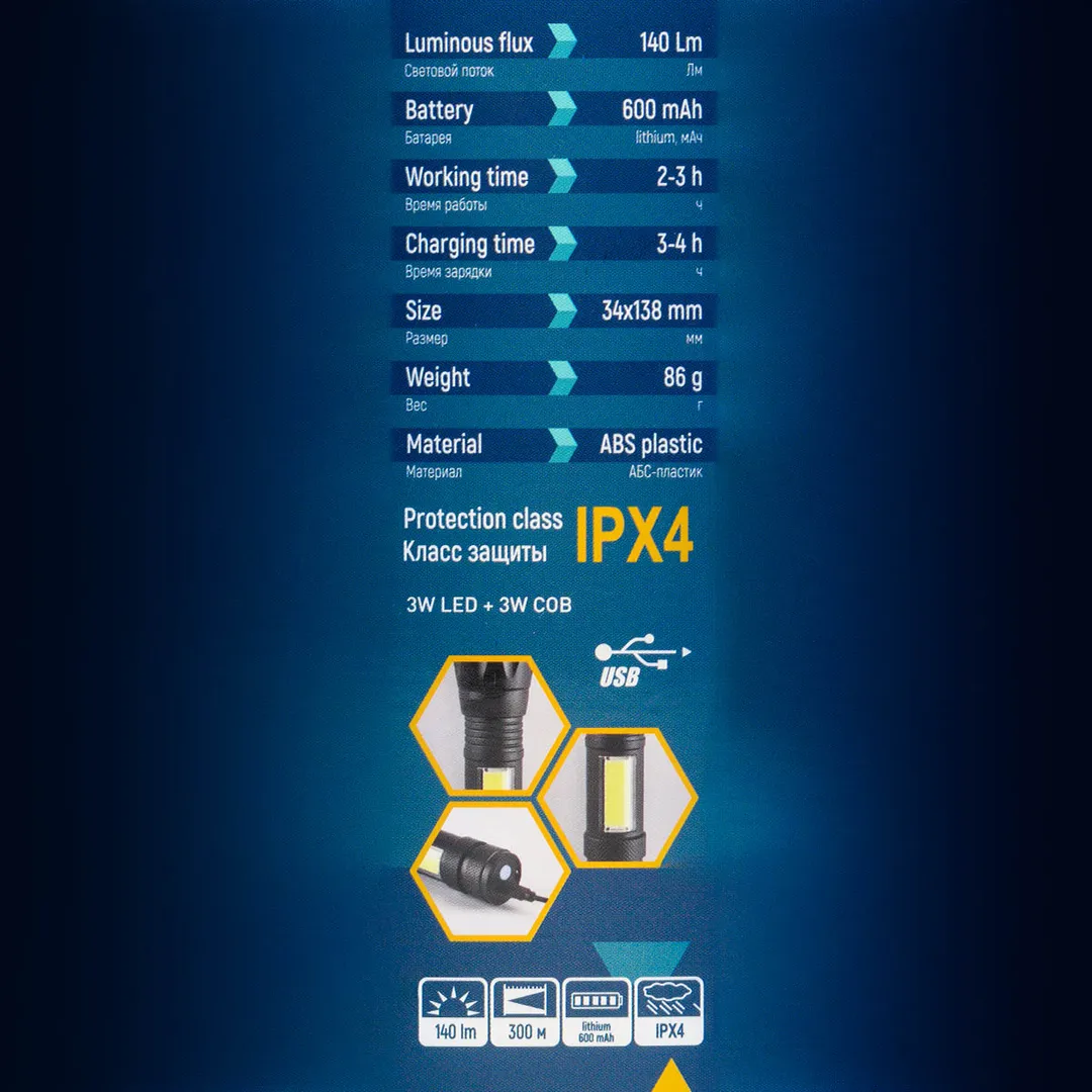 Фонарь светодиодный аккумуляторный ILOforce IF-CAM1350