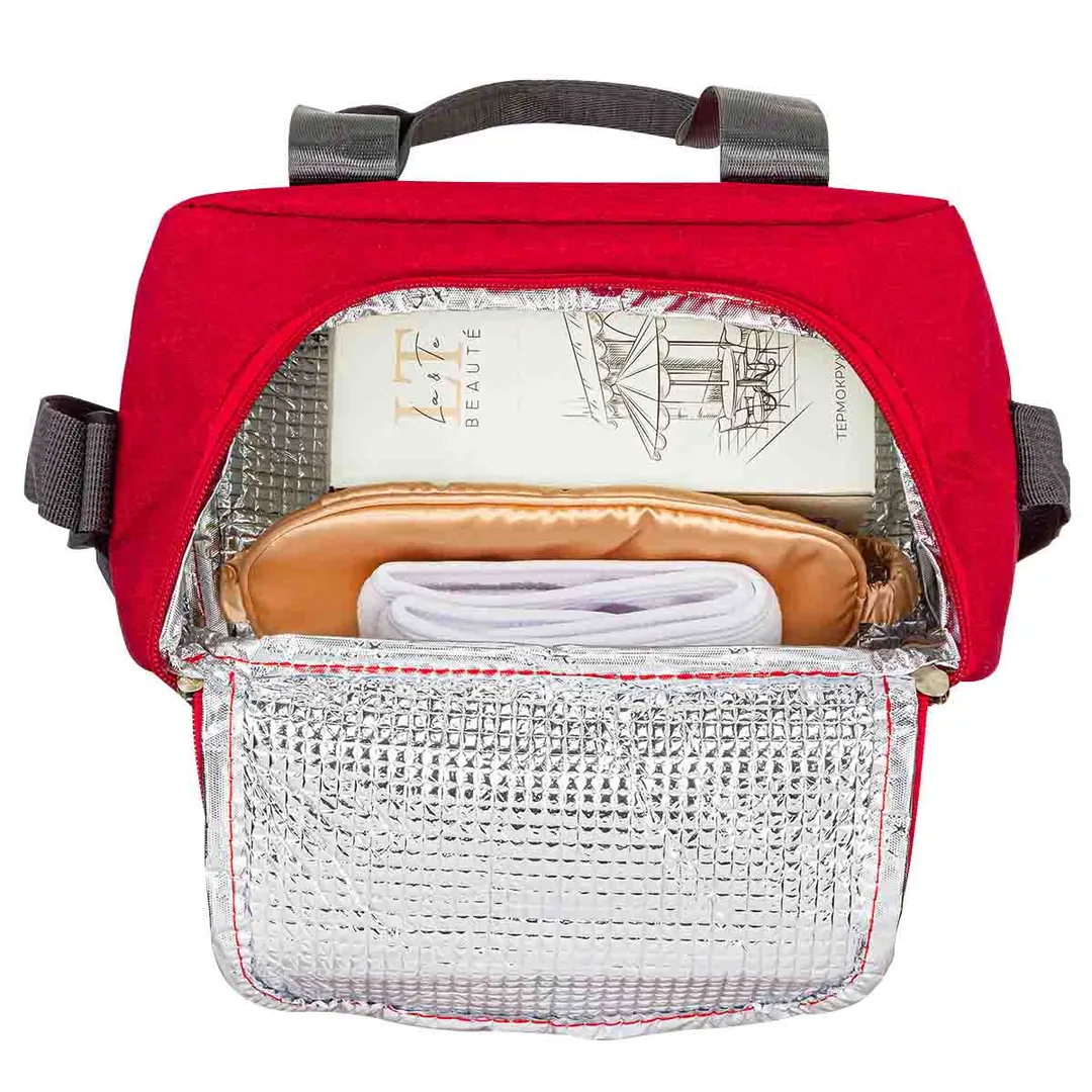 Набор, термосумка LT-СB2, термокружка белая, маска для сна, повязка на голову на липучке, белая La and Te beaute LT-26Bag