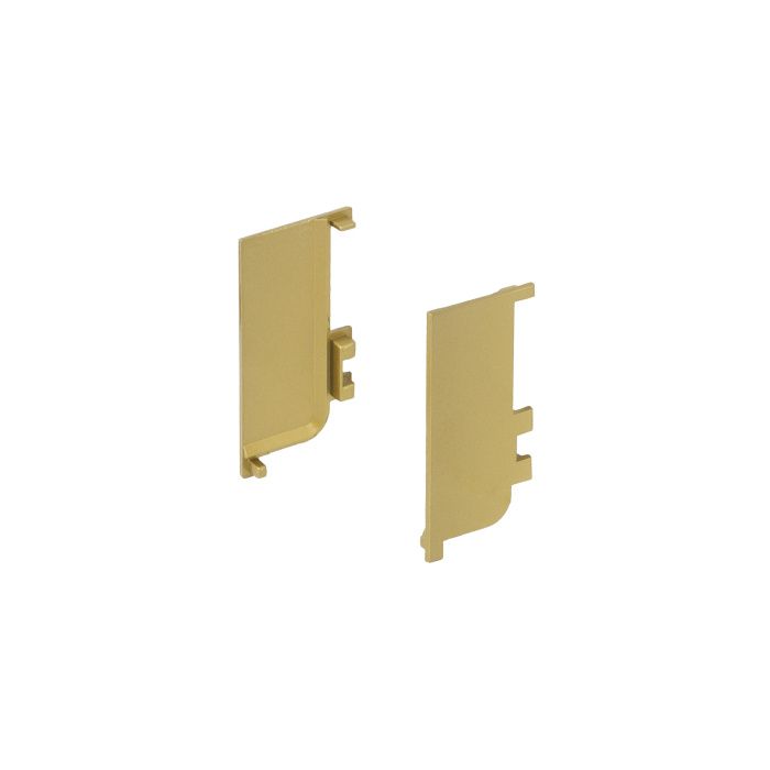 Комплект заглушек металлич. внутр. к профилю Gola, L-образных, левая+правая, матовое золото AKS 118181