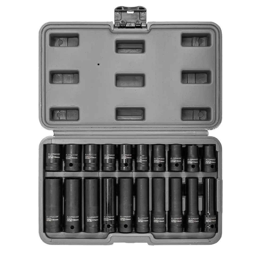 Набор головок 10-19 мм 20 пр., 1/2'' 6-гр. короткие 38 мм/глубокие 78 мм ILOforce IF-4201-5K