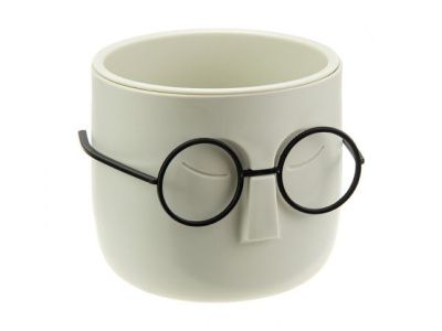 Кашпо СТИВ D115мм со вставкой, белый IDEA М3079