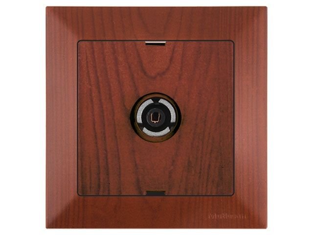 Розетка телевиз. 1-ая, скрытая, с/з, 11dB, переходная, вишня, DARIA, Mutlusan 21201700156