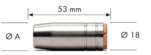 Сопло 12мм для горелки Abicor Binzel MB15 AK WÜRTH 0708001346