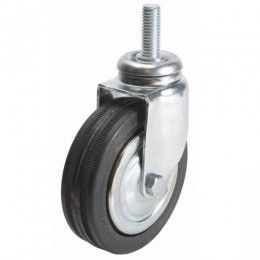 Колесо одинарное d75мм трубы d25 (512В) М10, черный AKS 16718