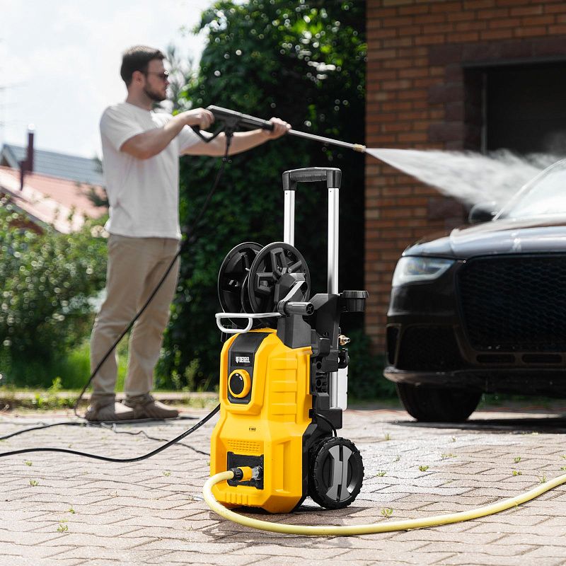 Моечная машина высокого давления R-180iD, 2000 Вт, 180 бар, 420 л/ч, асинх. двиг., бараб. Denzel 58266