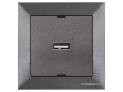 Розетка 1-ая USB (скрытая) дымчатая, DARIA, Mutlusan 21204480195
