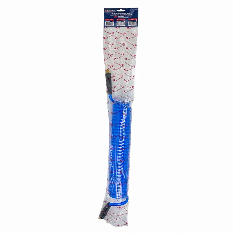 Шланг витой полиуретановый 8х12 мм, 7,5 м с резьбовыми наконечниками 1/4'' Forsage F-AHC-48D