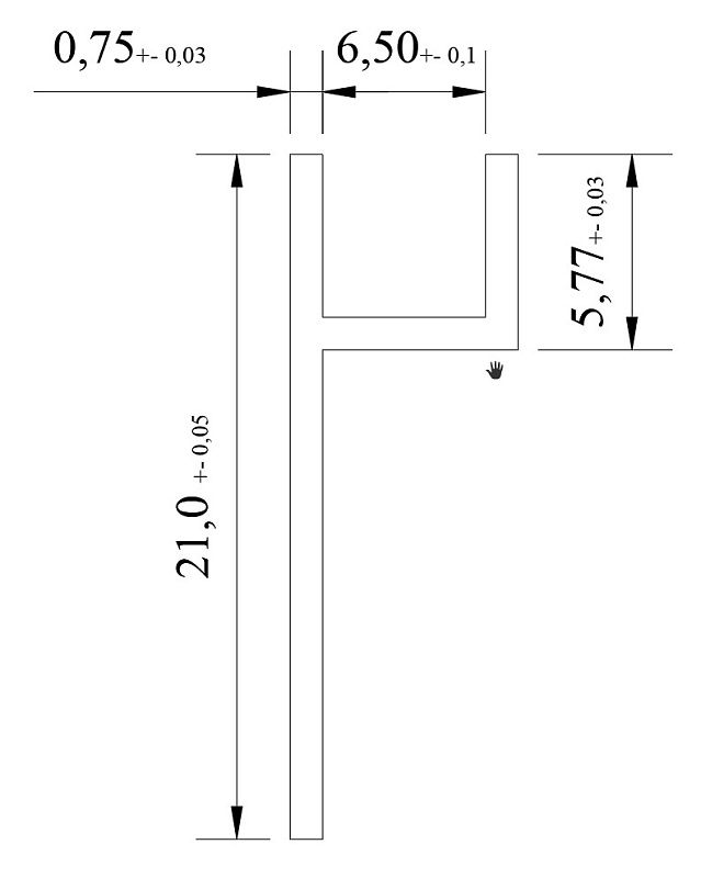 Планка-плинтус 6 серебро матовое, L3.0, AKS 121025
