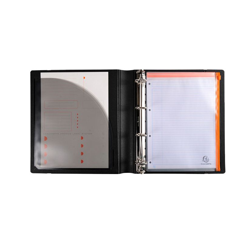 Папка на кольцах с блокнотом "Exactive", 4 кольца, черный