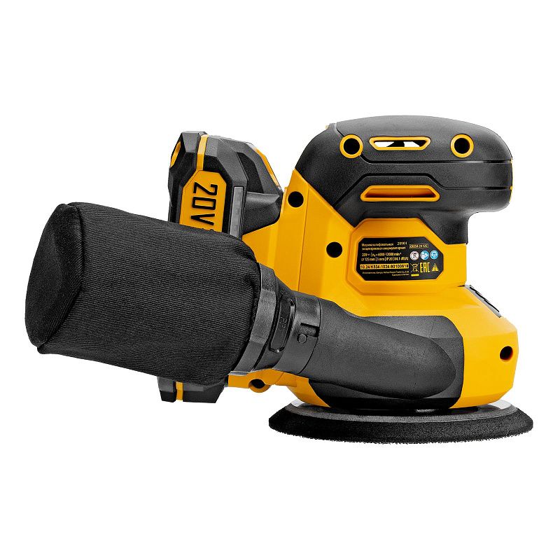 Машина шлифовальная эксцентриковая аккумуляторная CROSH-20-125, Li-Ion, 20 В Denzel 28901