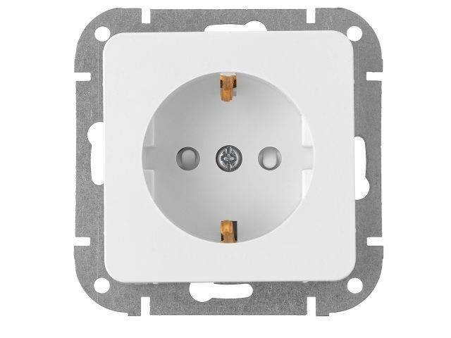 Розетка 1-ая, скрытая, с/з белая, Аструм, Bylectrica РС16-1506