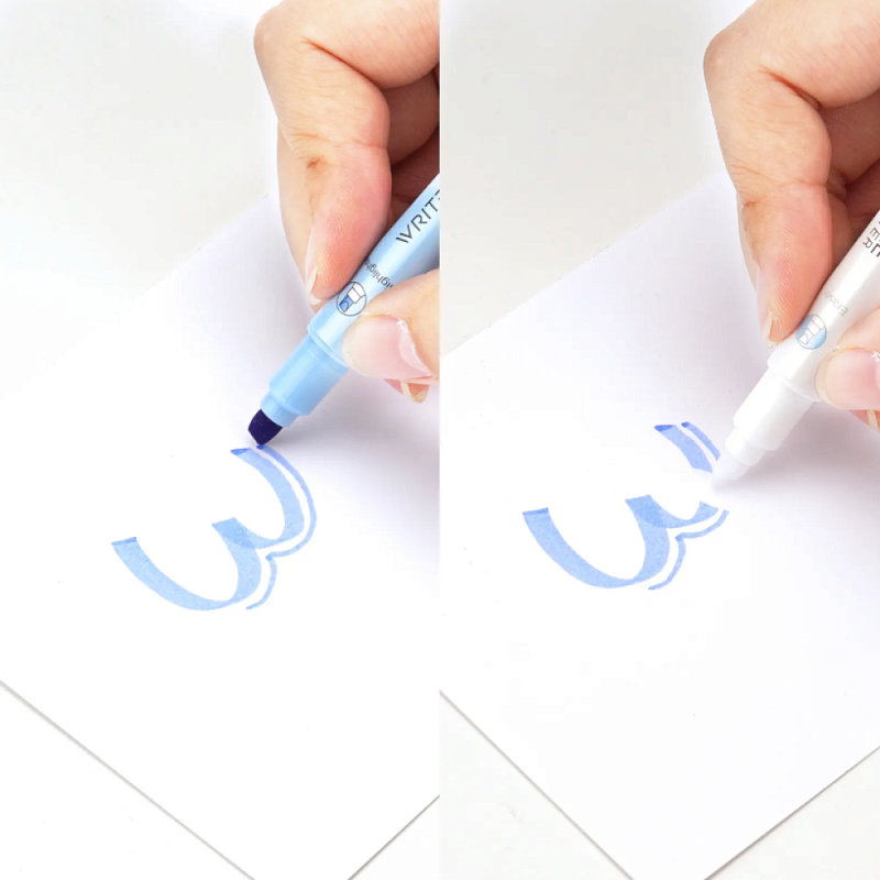 Маркер текстовый двусторонний "Erasable", розовый